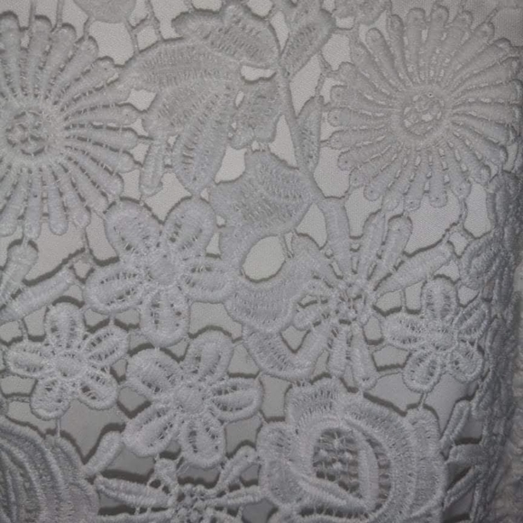 Lulu's white lace open back dress. - Picture 7 of 16